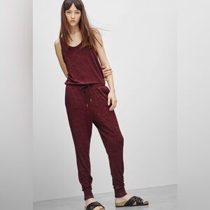Aritzia Wilfred Free Maroon Sleeveless Addison Jumpsuit Size Small
